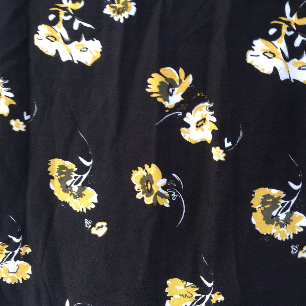 Just Female Blossom Dress Black Yellow Floral Sheath Anthropologie Size Large